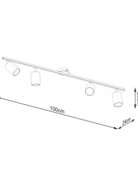 Plafon LEMMI 4L czarny Sollux SL.1168