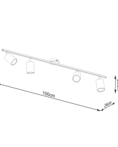 Plafon LEMMI 4L czarny Sollux SL.1168