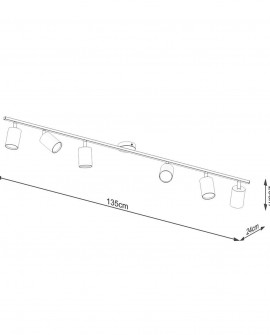 Plafon LEMMI 6L czarny Sollux SL.1169