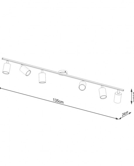 Plafon LEMMI 6L czarny Sollux SL.1169