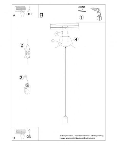 Lampa wisząca NESO 1 Sollux SL.1284