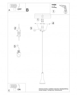 Lampa wisząca REA 1 beton Sollux SL.1223