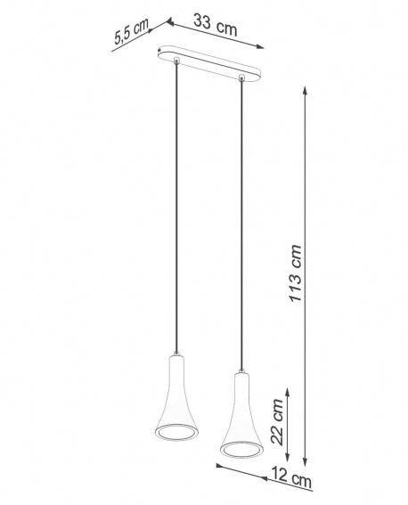 Lampa wisząca REA 2 beton Sollux SL.1224