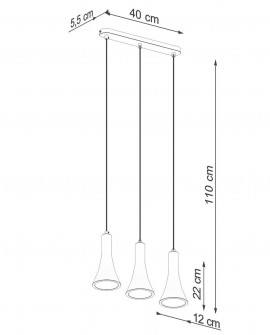 Lampa wisząca REA 3L beton Sollux SL.1225