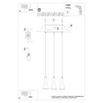 Lampa wisząca REA 3L beton Sollux SL.1225