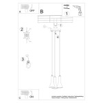 Lampa wisząca REA 3P beton Sollux SL.1226