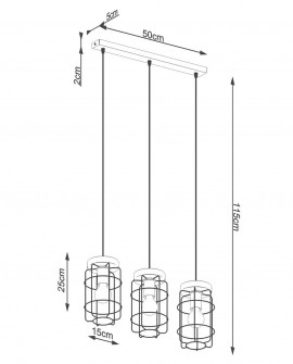 Lampa wisząca GOTTO 3L Sollux SL.1264