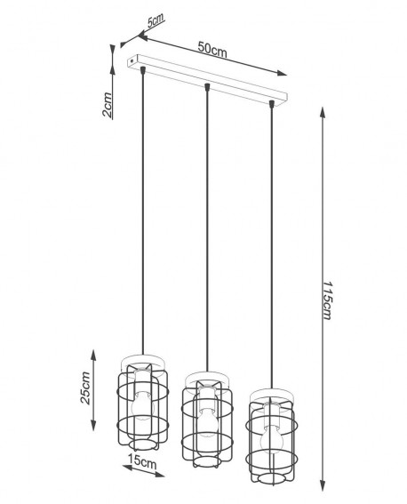 Lampa wisząca GOTTO 3L Sollux SL.1264