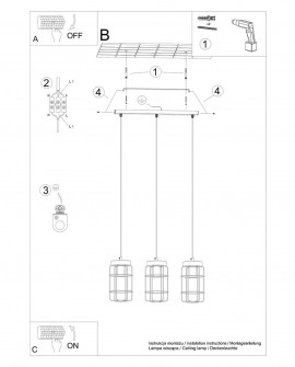 Lampa wisząca GOTTO 3L Sollux SL.1264