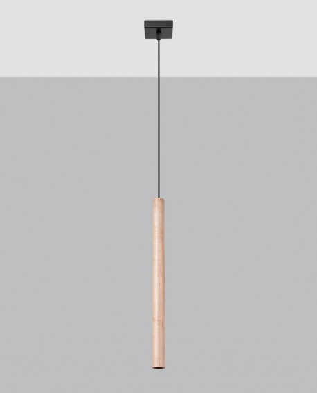 Lampa wisząca PASTELO 1 drewno Sollux SL.1266