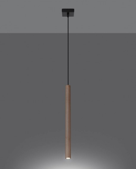 Lampa wisząca PASTELO 1 drewno Sollux SL.1266