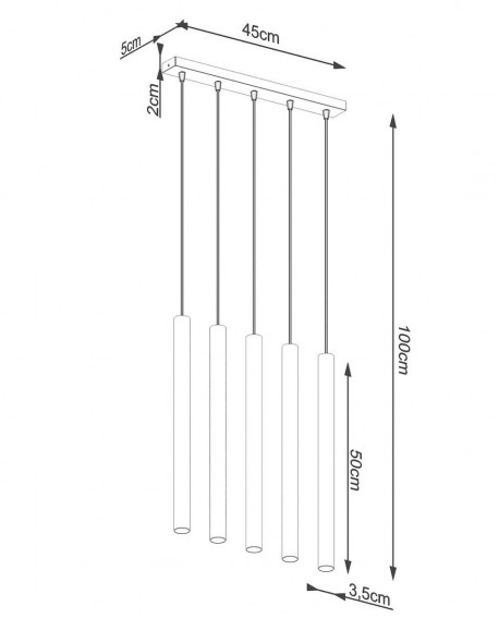 Lampa wisząca PASTELO 5L drewno Sollux SL.1269