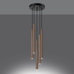 Lampa wisząca PASTELO 5P drewno Sollux SL.1270