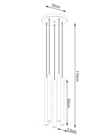 Lampa wisząca PASTELO 5P drewno Sollux SL.1270