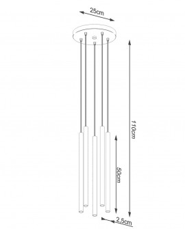 Lampa wisząca PASTELO 5P biała Sollux SL.1175