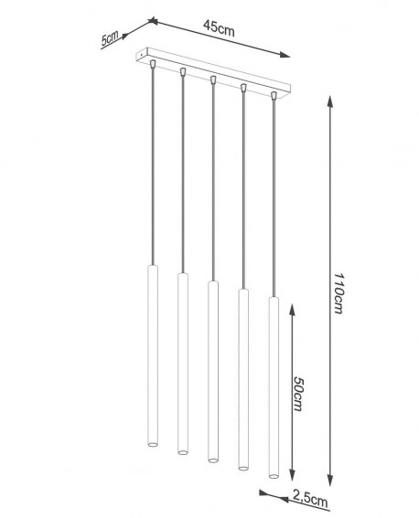 Lampa wisząca PASTELO 5L złota Sollux SL.1173