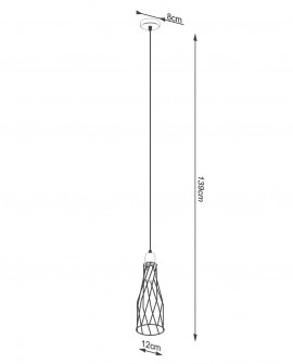 Lampa wisząca SUBA 1 czarna Sollux SL.1165