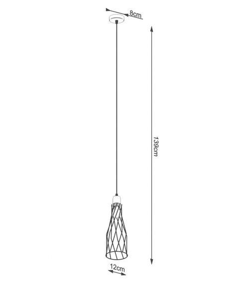 Lampa wisząca SUBA 1 czarna Sollux SL.1165