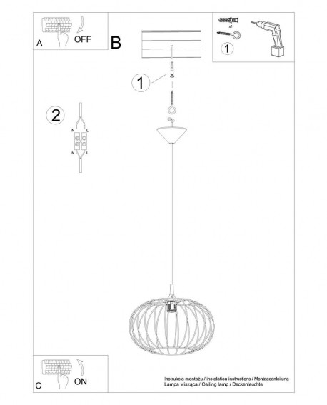 Lampa wisząca TSUNO Sollux SL.1185