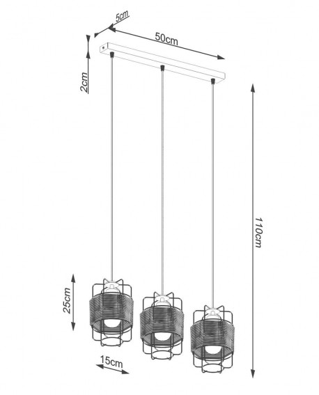 Lampa wisząca GIZUR 3L Sollux SL.1301