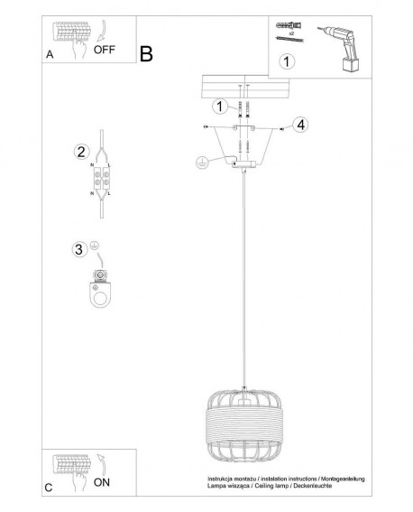 Lampa wisząca FOST Sollux SL.1252