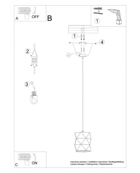 Lampa wisząca ceramiczna GOBI Sollux SL.1250