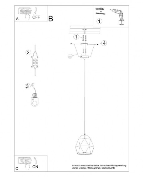 Lampa wisząca ceramiczna MINT Sollux SL.1251