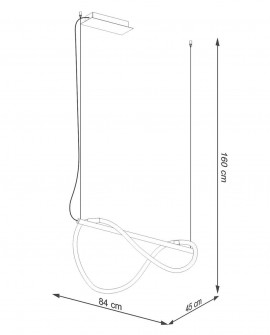 Lampa wisząca GALAKSE 84 czarna LED 2700-6500K Sollux TH.279