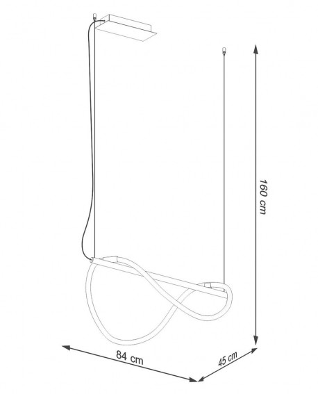 Lampa wisząca GALAKSE 84 czarna LED 2700-6500K Sollux TH.279