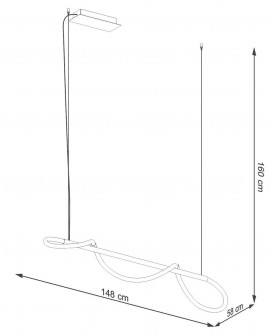 Lampa wisząca GALAKSE 148 czarna LED 2700-6500K Sollux TH.280