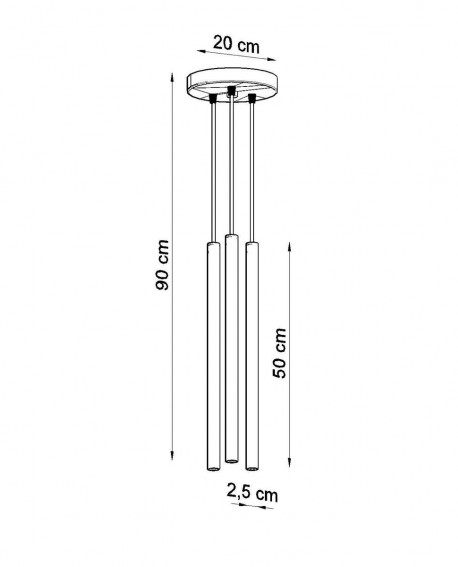 Lampa Wisząca PASTELO 3P złoty połysk Sollux SL.1197