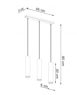 Lampa Wisząca LAGOS 3 złoty połysk Sollux SL.1201