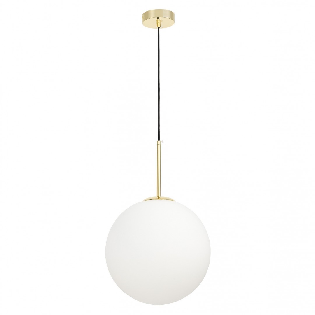 LAMPA WISZĄCA NOWOCZESNA ZŁOTO KLASYCZNE BIAŁA KULA FREDICA 30 LUMINA DECO