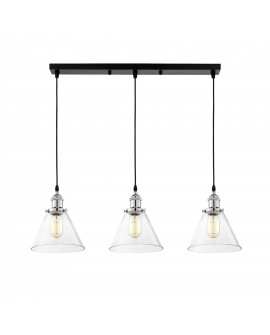 LAMPA WISZĄCA LOFT POTRÓJNA CHROMOWANA NUBI W3 LUMINA DECO