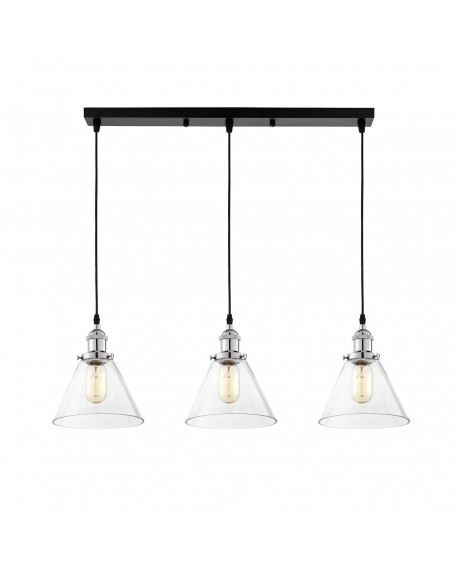 LAMPA WISZĄCA LOFT POTRÓJNA CHROMOWANA NUBI W3 LUMINA DECO