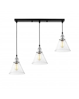 LAMPA WISZĄCA LOFT POTRÓJNA CHROMOWANA NUBI W3 LUMINA DECO