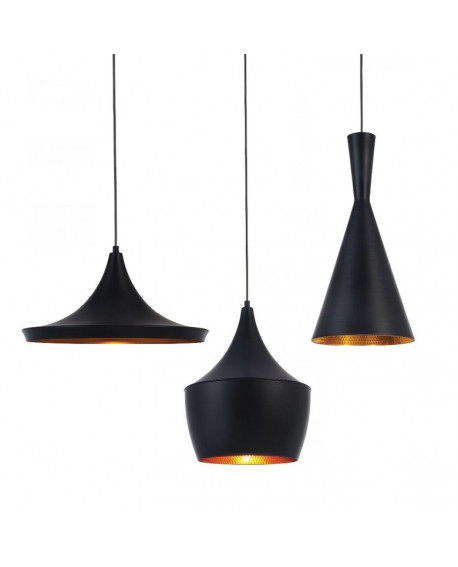 LAMPA WISZĄCA LOFT CZARNA POTRÓJNA FOGGI TRIO LUMINA DECO