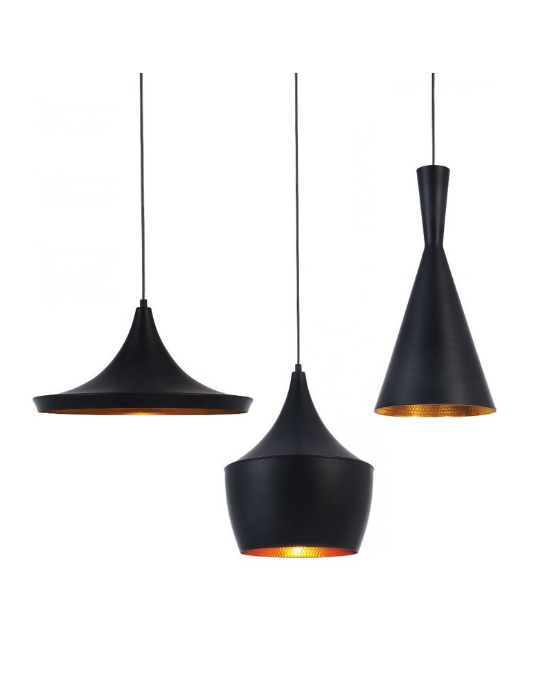 LAMPA WISZĄCA LOFT CZARNA POTRÓJNA FOGGI TRIO LUMINA DECO