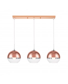 LAMPA WISZĄCA NOWOCZESNA POTRÓJNA RÓŻOWE ZŁOTO VERONI W3 LUMINA DECO