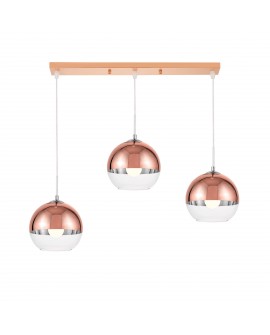 LAMPA WISZĄCA NOWOCZESNA POTRÓJNA RÓŻOWE ZŁOTO VERONI W3 LUMINA DECO