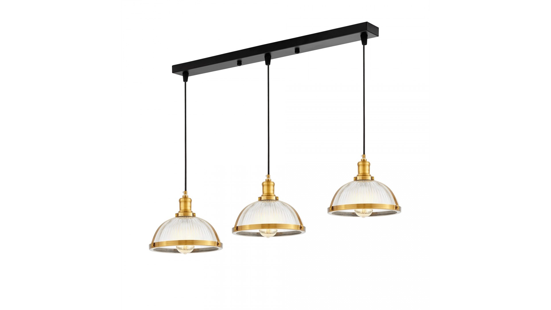 LAMPA WISZĄCA LOFT POTRÓJNA ZŁOTO SZCZOTKOWANE BRICO W3 LUMINA DECO