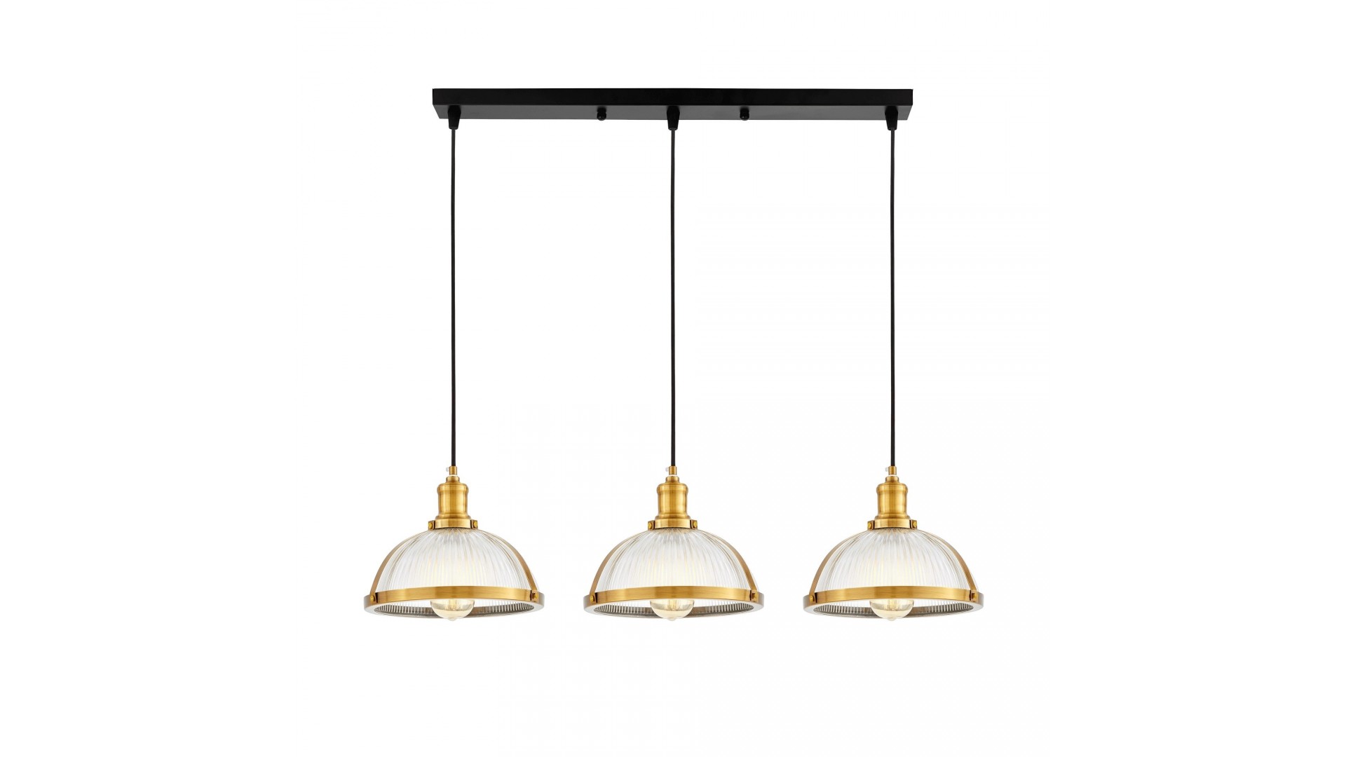 LAMPA WISZĄCA LOFT POTRÓJNA ZŁOTO SZCZOTKOWANE BRICO W3 LUMINA DECO