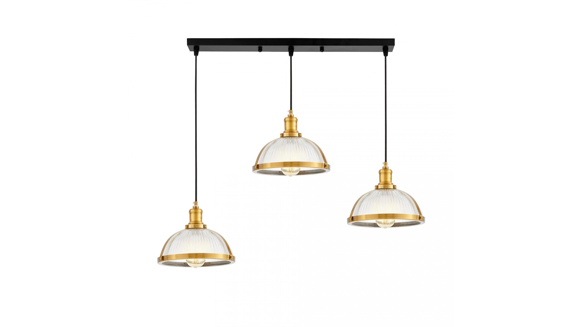LAMPA WISZĄCA LOFT POTRÓJNA ZŁOTO SZCZOTKOWANE BRICO W3 LUMINA DECO