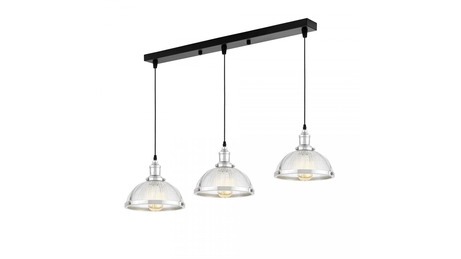 LAMPA WISZĄCA LOFT POTRÓJNA CHROMOWANA BRICO W3 LUMINA DECO
