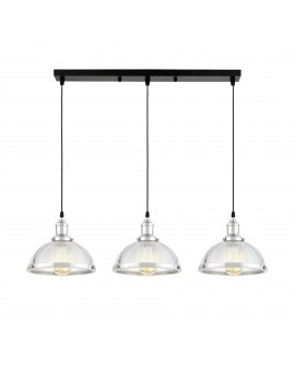 LAMPA WISZĄCA LOFT POTRÓJNA CHROMOWANA BRICO W3 LUMINA DECO