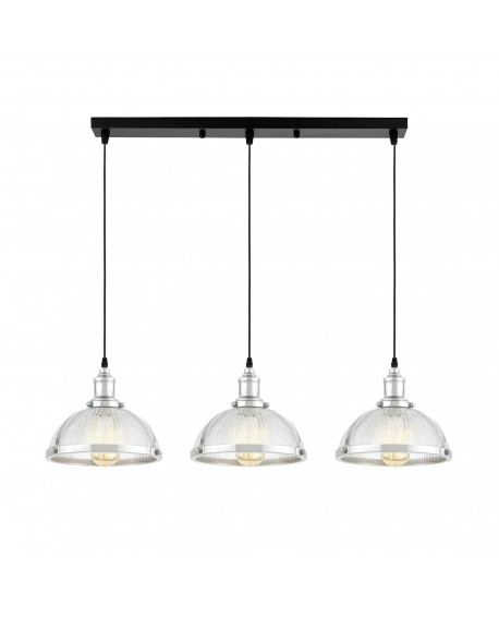 LAMPA WISZĄCA LOFT POTRÓJNA CHROMOWANA BRICO W3 LUMINA DECO