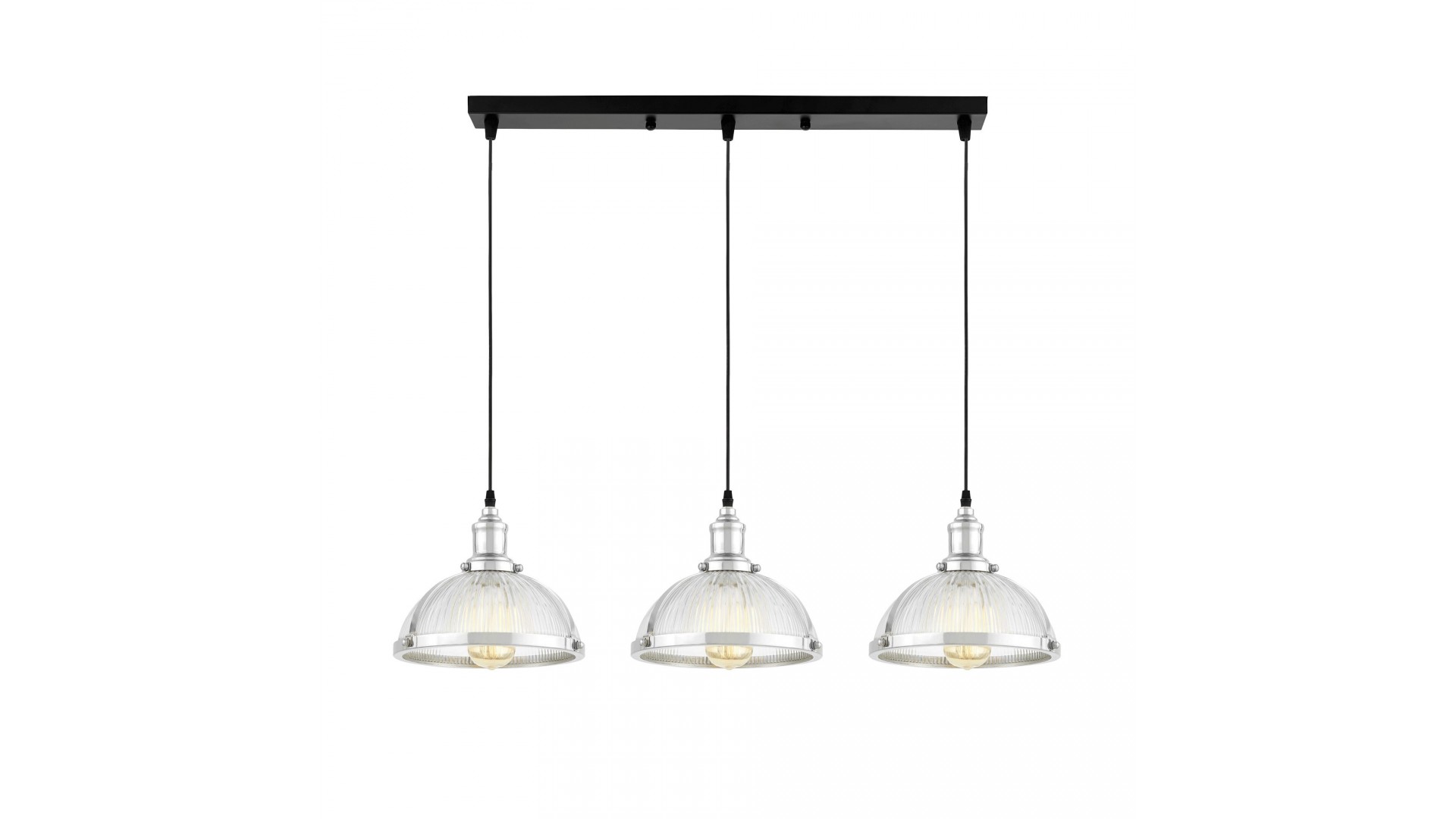 LAMPA WISZĄCA LOFT POTRÓJNA CHROMOWANA BRICO W3 LUMINA DECO