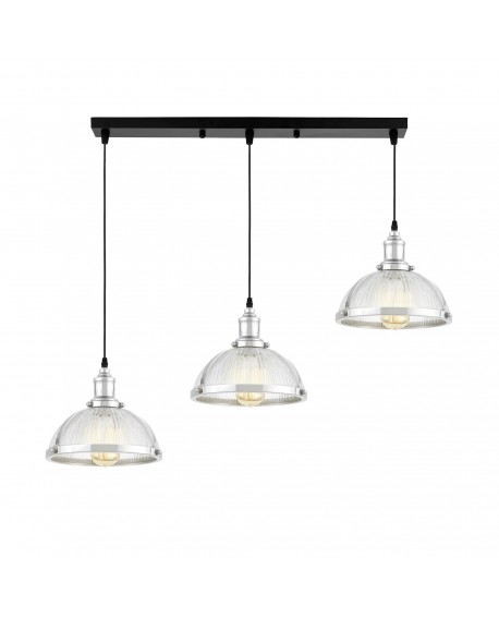 LAMPA WISZĄCA LOFT POTRÓJNA CHROMOWANA BRICO W3 LUMINA DECO