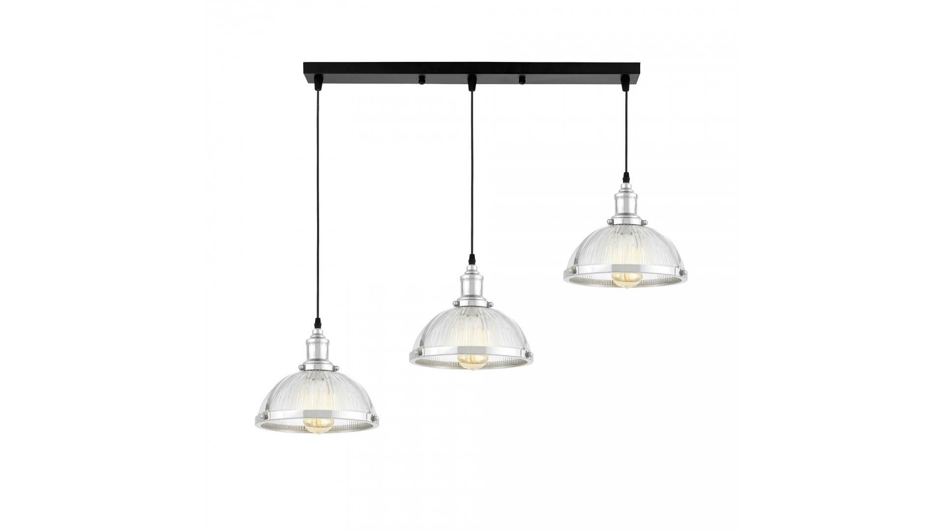 LAMPA WISZĄCA LOFT POTRÓJNA CHROMOWANA BRICO W3 LUMINA DECO