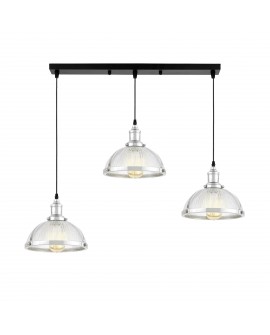 LAMPA WISZĄCA LOFT POTRÓJNA CHROMOWANA BRICO W3 LUMINA DECO